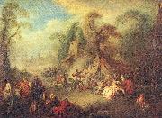 Pater, Jean-Baptiste A Country Festival with Soldiers Rejoicing France oil painting reproduction